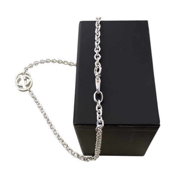 Gucci Sterling Silver Necklace Double G New in Gift Box With Pouch - Picture 4 of 12